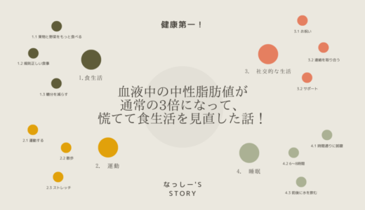 血液中の中性脂肪値が通常の3倍になって、慌てて食生活を見直した話！